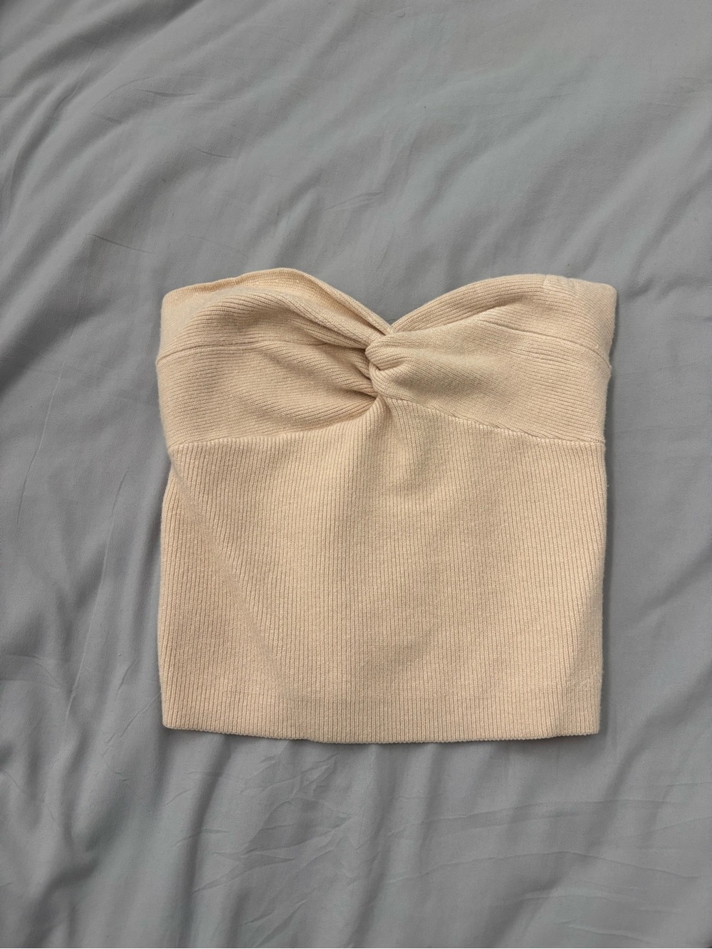Strapless Twist Front Ribbed Tube Top | NWOT